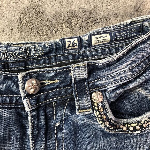 Miss Me Womens Jeans Low-Rise Boot-cut Stud Embellished Pockets 29" Waist READ - Picture 7 of 13